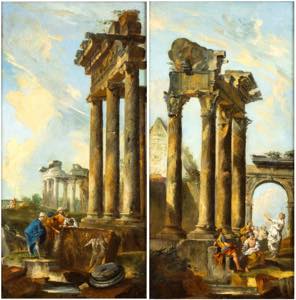 a) Capriccio with Classical Monuments and  - Bertolami