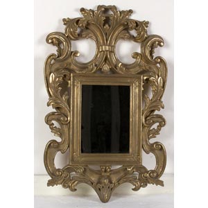 Gold wooden wall mirror Specchiera in legno ... 
