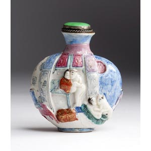 Painted erotic subject Porcelain snuff ... 