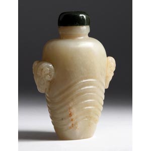 Carved white jade snuff bottle;XX Century; ... 