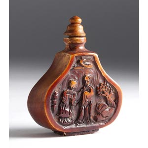 A vegetable carved Ivory snuff bottle;XX ... 