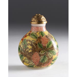 Painted glass snuff bottle;XX Century; 5,3 ... 