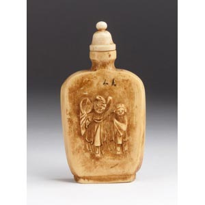 Carved ladies, Ivory snuff bottle;XX ... 