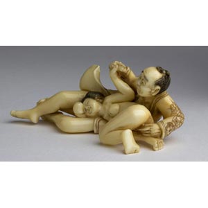 Erotic vegetable ivory netsuke;XX ... 