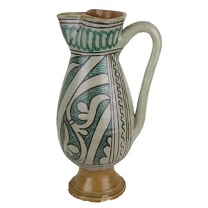 Slender flagon with ovoid body on ... 