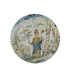 Large dish depicting St. Nicholas ... 