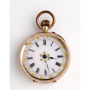 SOLID 14K GOLD POCKET WATCH - SWISS, LATE ... 