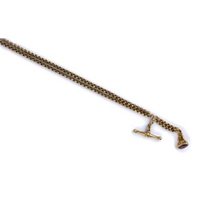 9K GOLD POCKET WATCH CHAIN FOB WITH ... 