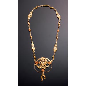 GOLD AND ENAMEL  NECKLACE - ITALY, 19TH ... 