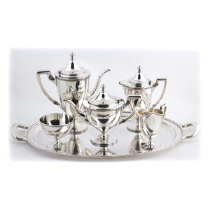 A SIX PIECES STERLING SILVER (925‰) TEA ... 