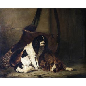 FRENCH PAINTER   Dog’s portraitOil on ... 