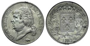 France, Louis XVIII (1815-1824). AR 5 Francs ... 