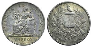 Guatemala, AR 1 Peso 1894 (37mm, 24.81g, ... 