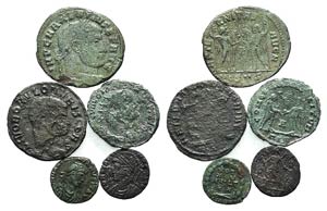 Lot of 5 Roman Imperial Æ coins, to be ... 