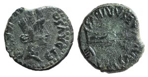 Tiberius (14-37). Spain, Carteia. Æ (18mm, ... 