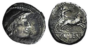 Cn. Lentulus Clodianus, Rome, 88 BC. AR ... 