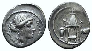 Q. Cassius Longinus, Rome, 55 BC. AR ... 