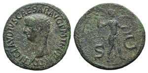 Claudius (41-54). Æ As (31mm, 11.31g, 6h). ... 