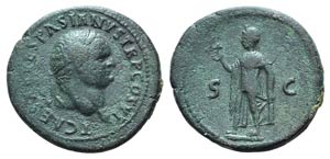 Titus (Caesar, 69-79). Æ As (29mm, 12.07g, ... 