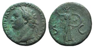 Domitian (Caesar, 69-81). Æ As (24mm, ... 