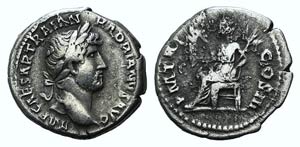 Hadrian (117-138). AR Denarius (19mm, 2.79g, ... 