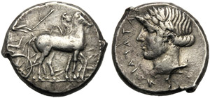 Sicilia, Tetradramma, Catania, c. 420 a.C.; ... 