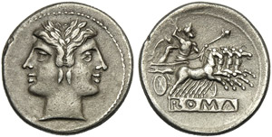 Anonymous, Quadrigatus, Rome, 225-212 BC; AR ... 