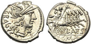 L. Antestius Gragulus, Denarius, Rome, 136 ... 