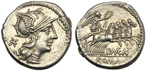 P. Maenius M.f. Antiaticus, Denarius, Rome, ... 