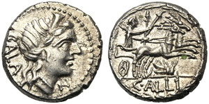 C. Allius Bala, Denario, Roma, 92 a.C.; AR ... 
