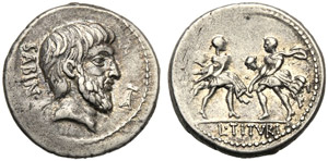 L. Titurius L.f. Sabinus, Denario, Roma, 89 ... 