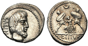 L. Titurius L.f. Sabinus, Denarius, Rome, 89 ... 