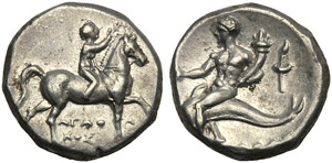 Apulia, Nomos, Tarentum, c. 272-240 BC; AR ... 