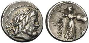 L. Procilius f., Denarius, Rome, 80 BC; AR ... 