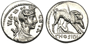 C. Hosidius C.f. Geta, Denario, Roma, 68 ... 