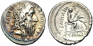 C. Memmius C.f., Denario, Roma, 56 a.C.; AR ... 