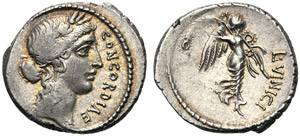 L. Vinicius, Denarius, Rome, 52 BC; AR (g ... 