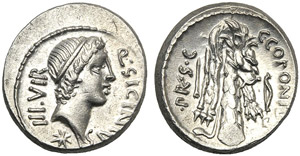 Q. Sicinius and C. Coponius, Denarius, Mint ... 