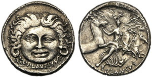 L. Plautius Plancus, Denario, Roma, 47 a.C.; ... 