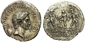 Sex. Pompeius, Denarius, Sicily, 42-40 BC; ... 