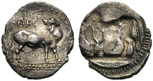 Lucania, Drachm, Laos, c. 510-500 BC; AR (g ... 
