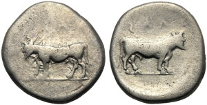 Lucania, Drachm, Laos, After 453 BC; AR (g ... 