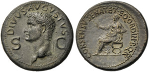 Divus Augustus (Gaius, 37-41), Dupondius, ... 
