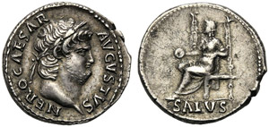 Nero (54-68), Denarius, Rome, c. AD 65-66; ... 