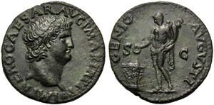 Nerone  (54-68), Asse, Lugdunum, c. 66 d.C.; ... 