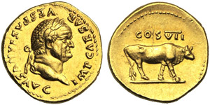 Vespasiano (69-79), Aureo, Roma, 76 d.C.; AV ... 