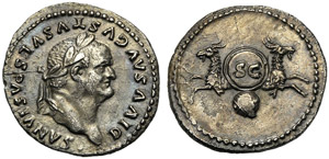 Divus Vespasian (Titus, 79-81), Denarius, ... 
