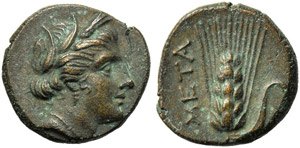 Lucania, Bronze, Metapontion, c. 300-250 BC; ... 