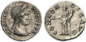 Sabina (Adriano, 117-138), Denario, Roma, c. ... 