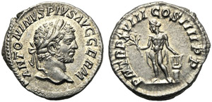 Caracalla (198-217), Denario, Roma, 215 ... 